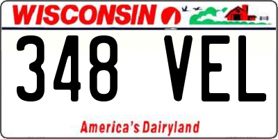 WI license plate 348VEL