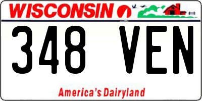 WI license plate 348VEN