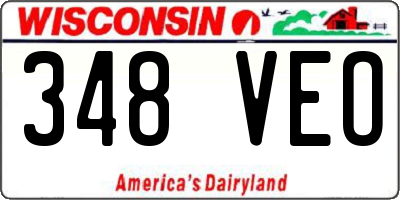 WI license plate 348VEO