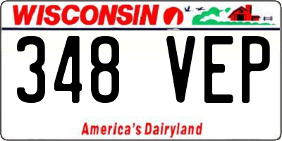 WI license plate 348VEP