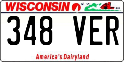 WI license plate 348VER