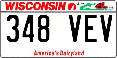WI license plate 348VEV