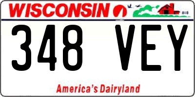 WI license plate 348VEY