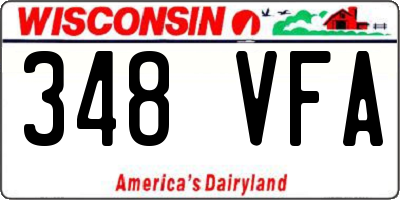 WI license plate 348VFA