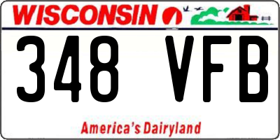 WI license plate 348VFB