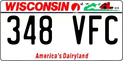WI license plate 348VFC