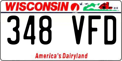 WI license plate 348VFD