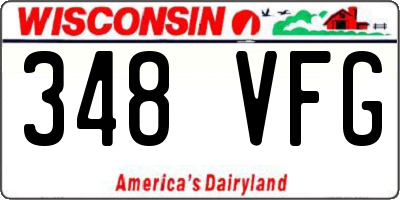 WI license plate 348VFG