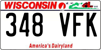 WI license plate 348VFK