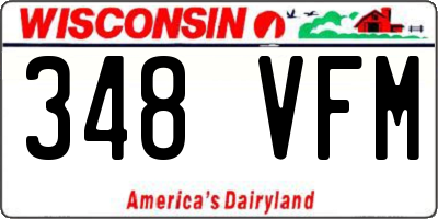 WI license plate 348VFM