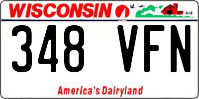 WI license plate 348VFN