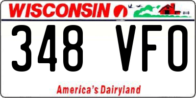 WI license plate 348VFO