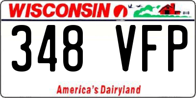 WI license plate 348VFP