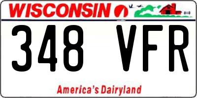 WI license plate 348VFR