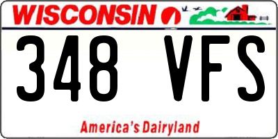 WI license plate 348VFS