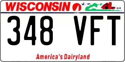 WI license plate 348VFT
