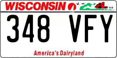 WI license plate 348VFY