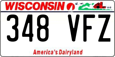 WI license plate 348VFZ