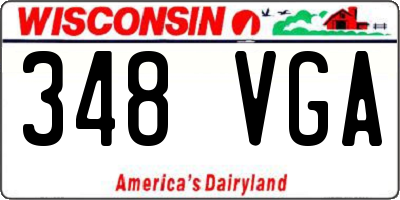 WI license plate 348VGA
