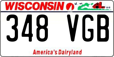 WI license plate 348VGB