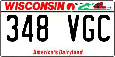 WI license plate 348VGC