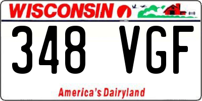 WI license plate 348VGF