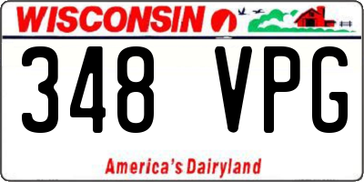 WI license plate 348VPG