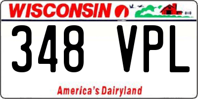 WI license plate 348VPL