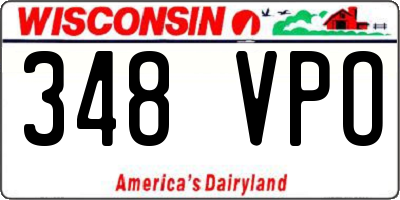 WI license plate 348VPO