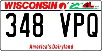 WI license plate 348VPQ