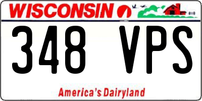 WI license plate 348VPS