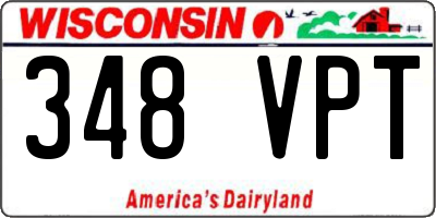 WI license plate 348VPT