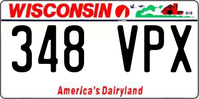 WI license plate 348VPX