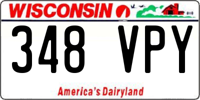 WI license plate 348VPY