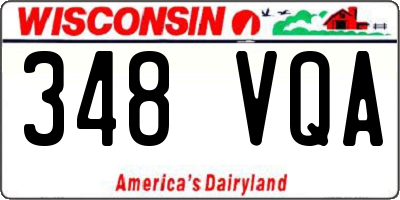 WI license plate 348VQA