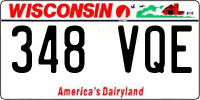 WI license plate 348VQE