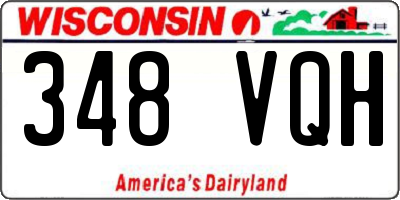 WI license plate 348VQH