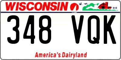 WI license plate 348VQK