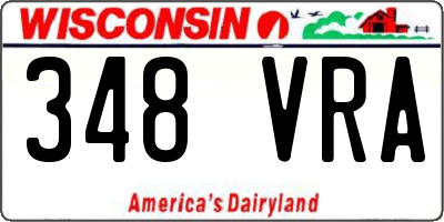 WI license plate 348VRA