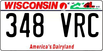WI license plate 348VRC