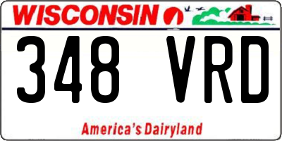 WI license plate 348VRD