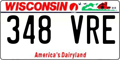WI license plate 348VRE