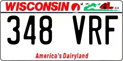 WI license plate 348VRF