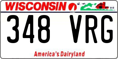 WI license plate 348VRG