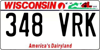 WI license plate 348VRK
