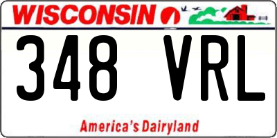 WI license plate 348VRL