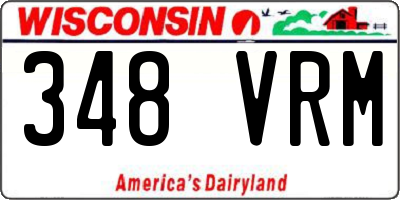 WI license plate 348VRM