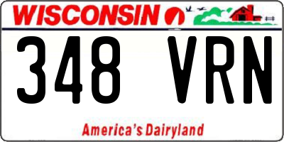 WI license plate 348VRN