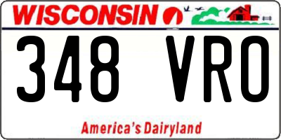 WI license plate 348VRO