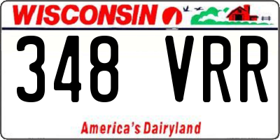 WI license plate 348VRR